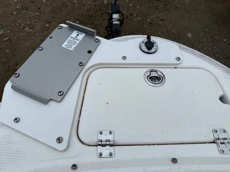 Slide: The Image of Close-up of a 2014 Chaparral 210 boat deck. - 10