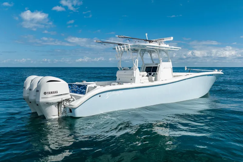 Slide: The Image of 2020 Yellowfin 36 Offshore boat on open sea. - 5