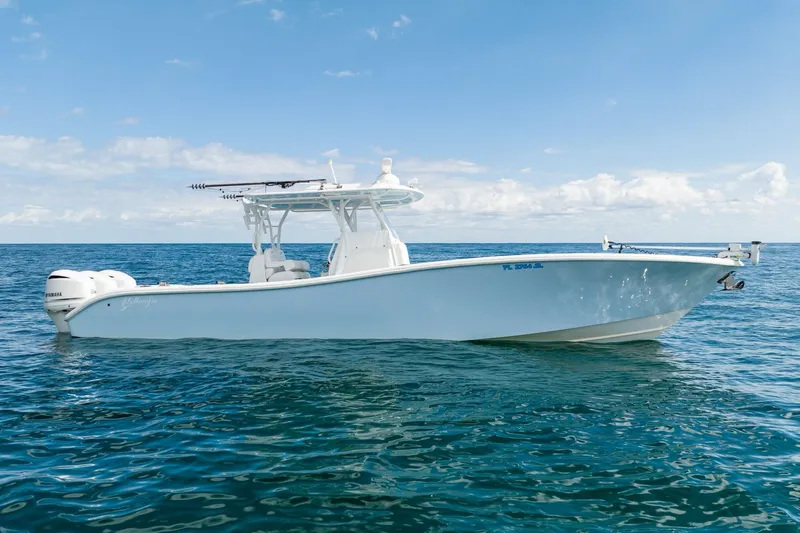 Slide: The Image of 2020 Yellowfin 36 Offshore boat on open sea. - 9