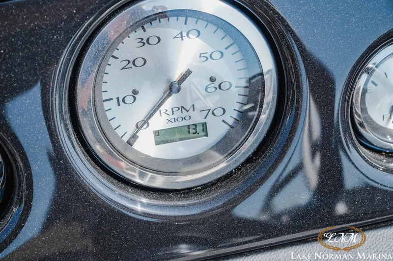 Slide: The Image of Close-up of 2024 Bennington 22SSR-SPS boat tachometer displaying RPM at Lake Norman Marina. - 20