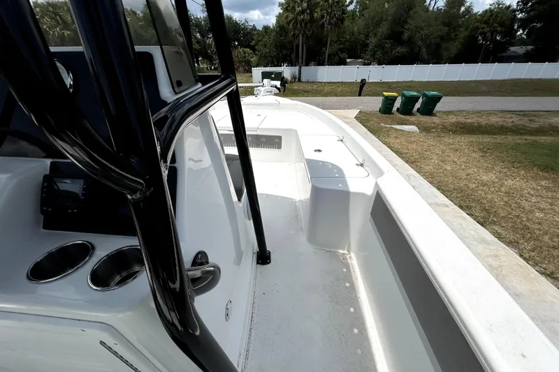 Slide: The Image of 2025 Savannah 210X boat interior with sleek design and modern features. - 29