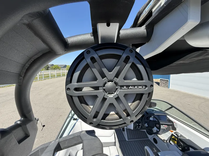 Slide: The Image of JL Audio speaker on Nautique Super Air Nautique GS22 boat. - 20