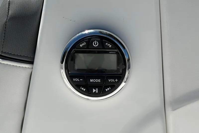 Slide: The Image of Control panel on 2026 Tahoe T16 boat, featuring volume and mode buttons. - 25