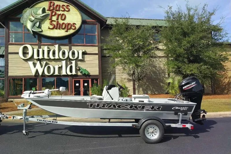 Slide: The Image of 2026 Tracker Bass Tracker Classic CC boat outside Bass Pro Shops Outdoor World. - 9