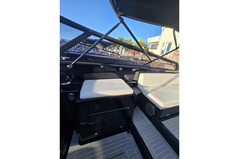 Slide: The Image of Interior of 2016 VanDutch 40 yacht with sleek seating and modern design. - 6