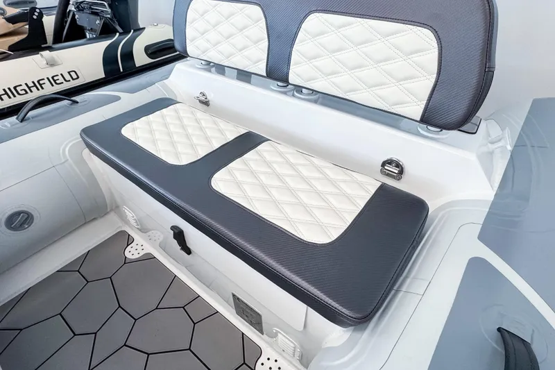 Slide: The Image of Highfield Sport 360 boat seating, 2026 model, with premium upholstery. - 5