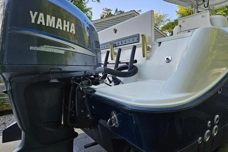 Slide: The Image of 2006 Hydra-Sports Vector 2900 CC with Yamaha outboard motor, showcasing sleek design and functionality. - 46