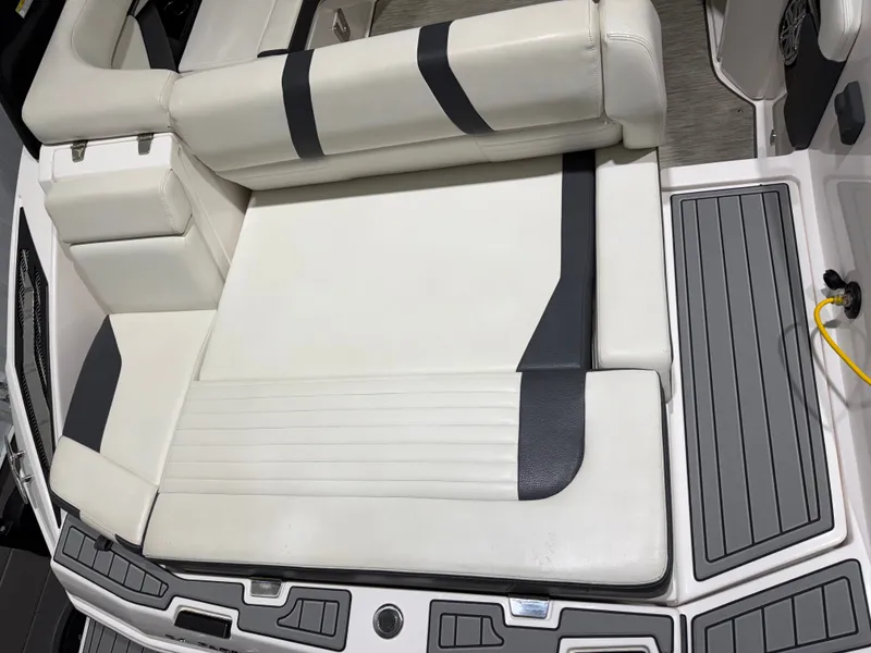 Slide: The Image of Interior of a 2016 Regal 24 FasDeck RX with white upholstery. - 11