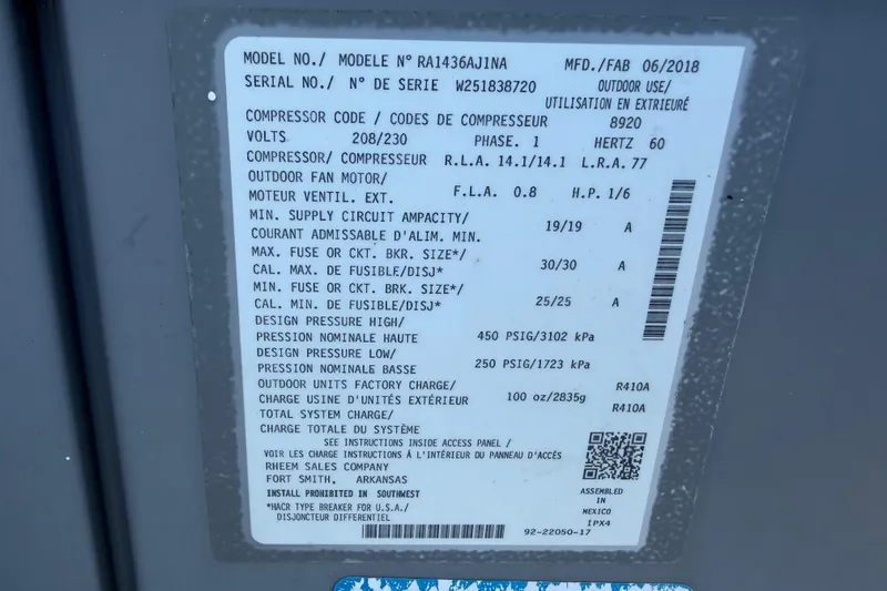 Slide: The Image of Label on American 70 Tug, 1954 model, detailing compressor specifications and usage instructions. - 25