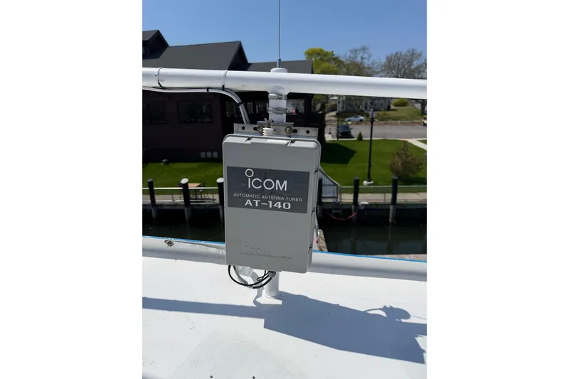 Slide: The Image of Icom AT-140 automatic antenna tuner on 1954 American 70 Tug boat. - 27