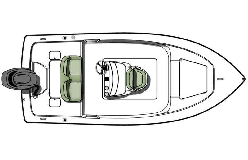 Slide: The Image of Manufacturer Provided Image: Top view of 2015 Scout 177 Sport boat layout with seating and console. - 21