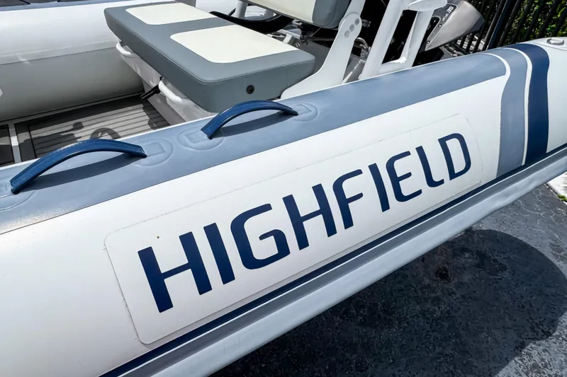 Slide: The Image of 2023 Highfield Classic 420 inflatable boat with seating and branding. - 10