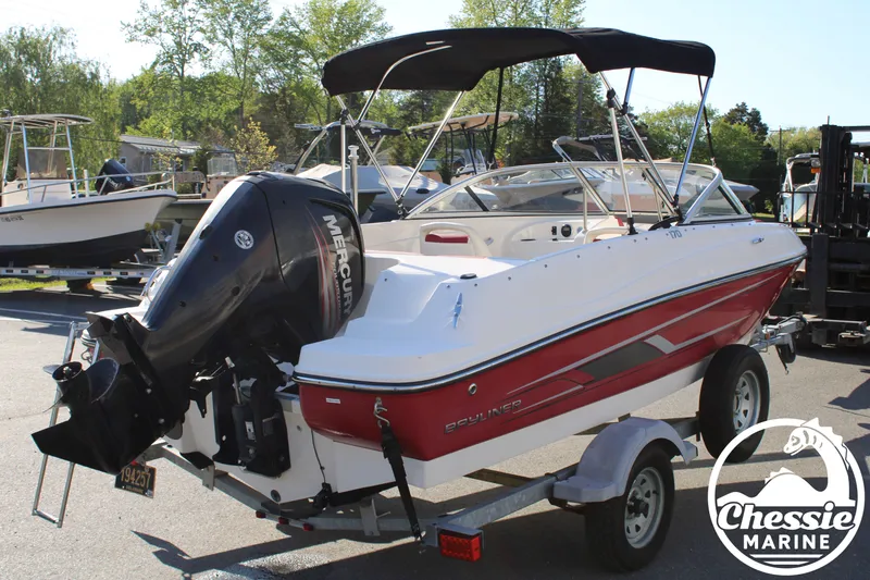 Slide: The Image of 2015 Bayliner 170 boat with Mercury outboard motor. - 5