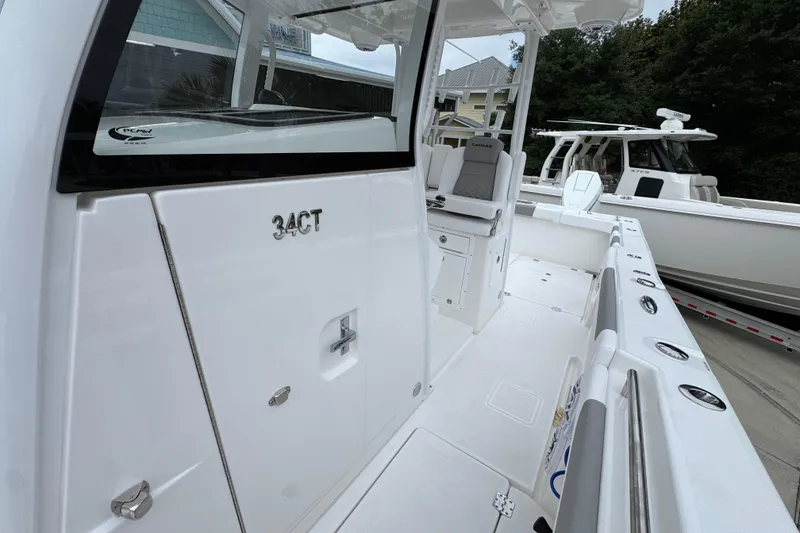 Slide: The Image of 2026 Caymas 34 CT boat interior, showcasing sleek design and modern features. - 23