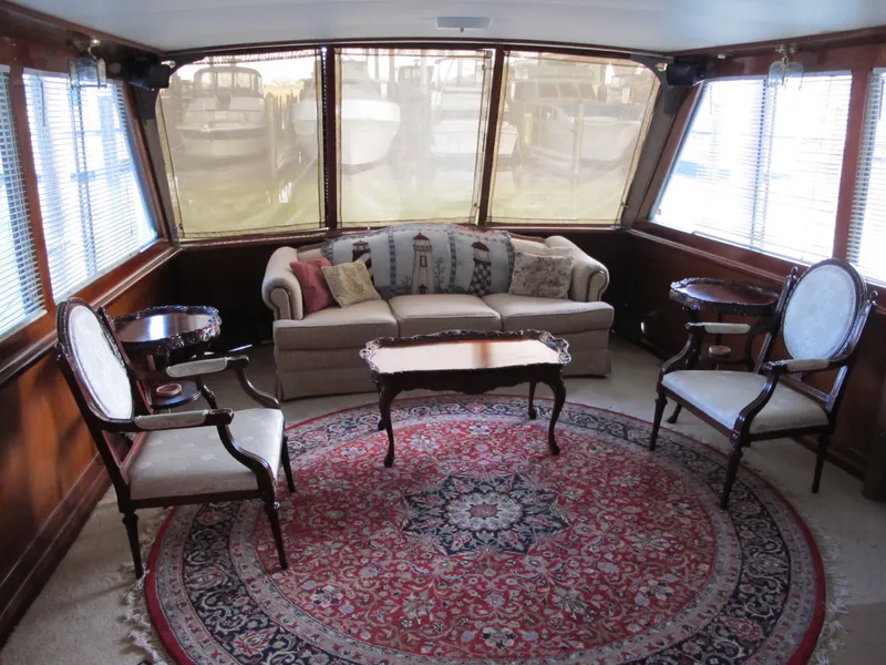 Slide: The Image of Interior of 1971 Chris-Craft 57 Constellation with elegant furnishings. - 12