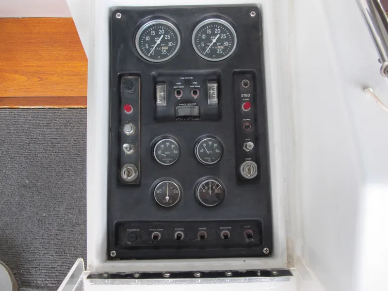 Slide: The Image of Dashboard of a 1971 Chris-Craft 57 Constellation boat. - 23