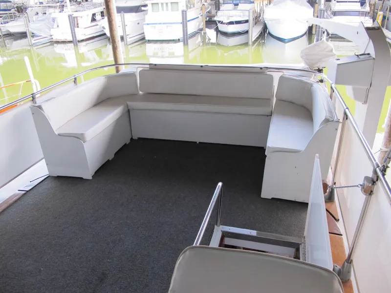Slide: The Image of 1971 Chris-Craft 57 Constellation yacht with spacious deck area. - 27