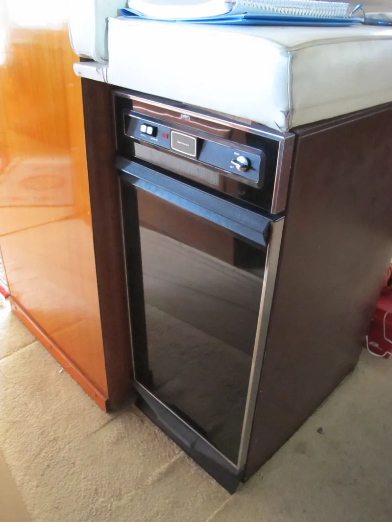 Slide: The Image of Refrigerator in 1971 Chris-Craft 57 Constellation yacht. - 28