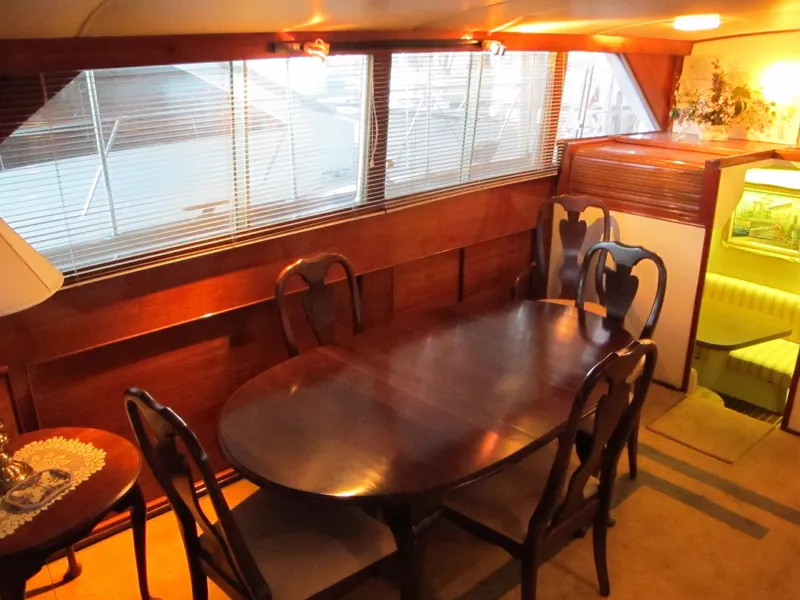 Slide: The Image of 1971 Chris-Craft 57 Constellation yacht interior dining area. - 29