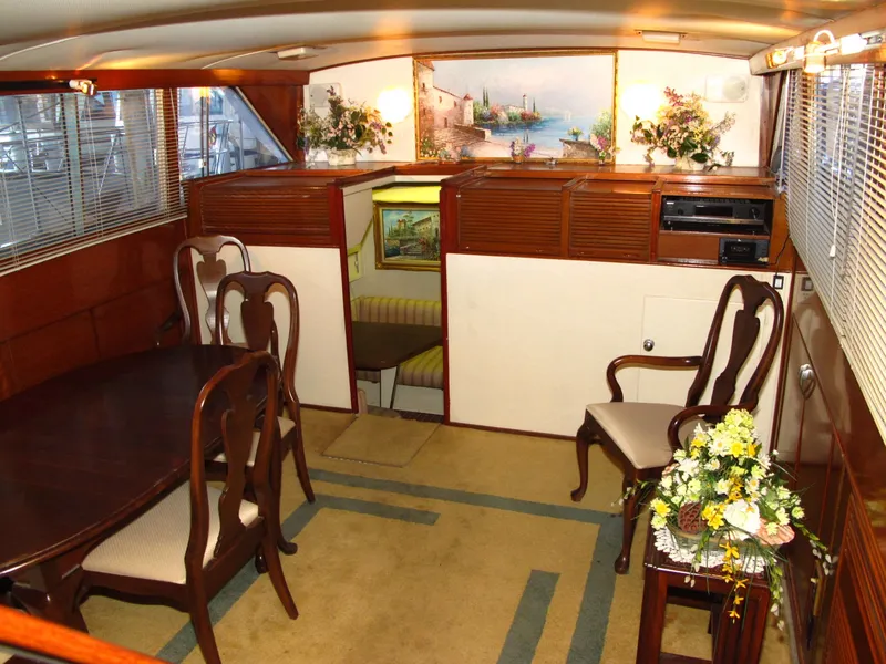 Slide: The Image of Interior of 1971 Chris-Craft 57 Constellation yacht, elegantly furnished. - 30