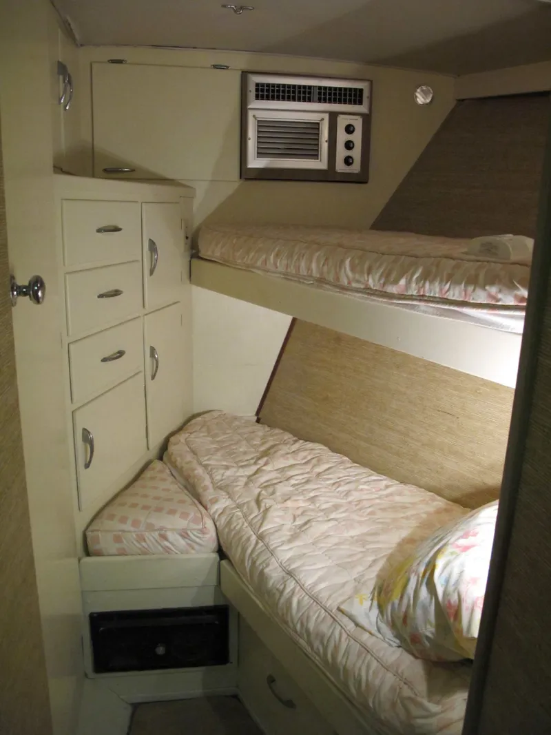 Slide: The Image of 1971 Chris-Craft 57 Constellation interior with bunk beds. - 33