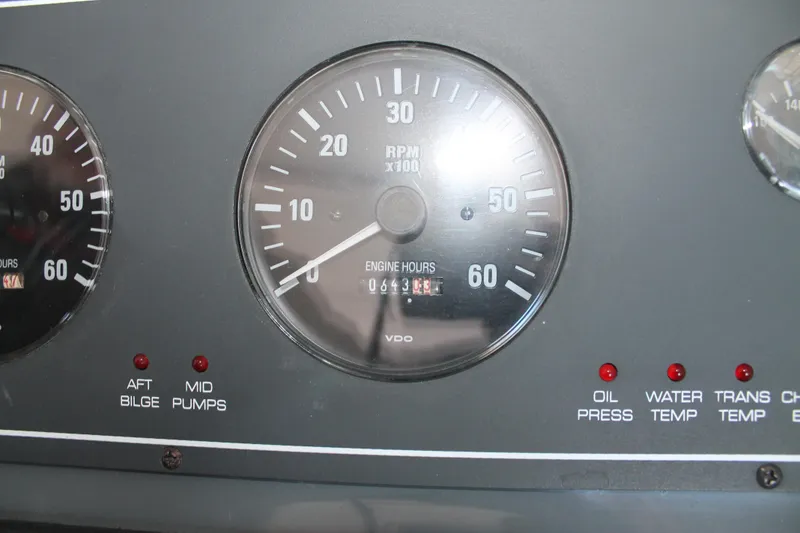 Slide: The Image of Close-up of 1998 Tiara Yachts 2900 Coronet engine hour meter and RPM gauge. - 17
