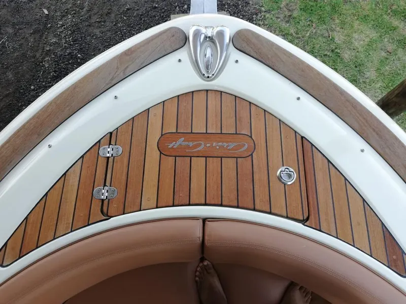 Slide: The Image of 2014 Chris-Craft Launch 32 bow with wooden deck. - 3
