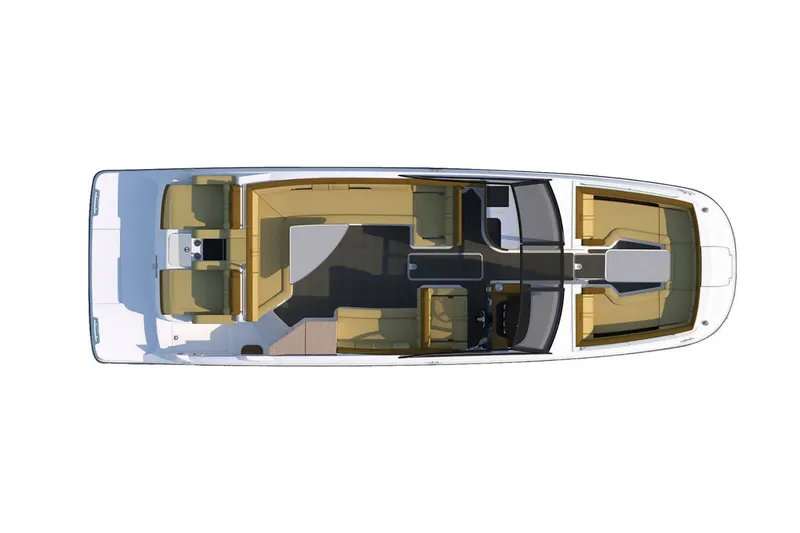 Slide: The Image of Manufacturer Provided Image: Top view of 2025 Sea Ray SDX 290 boat layout. - 14