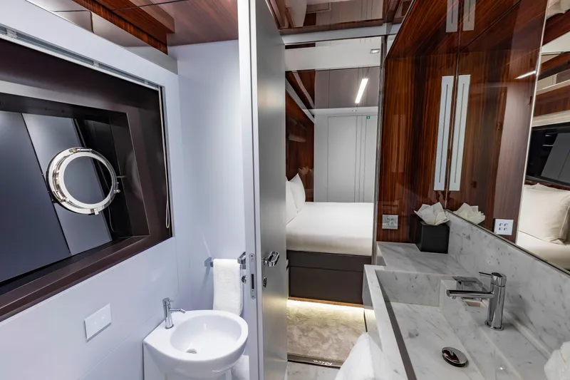 Slide: The Image of Luxurious bathroom and bedroom interior on 2020 Riva 110' Dolcevita yacht. - 18
