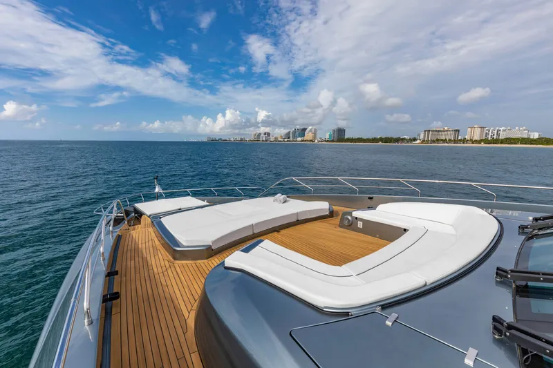 Slide: The Image of Luxurious 2020 Riva 110' Dolcevita yacht with spacious deck and ocean view. - 41
