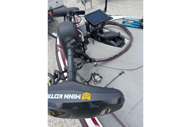 Slide: The Image of Fishing boat deck with Minn Kota trolling motor and fishing gear, Nitro Z17, 2021 model. - 7
