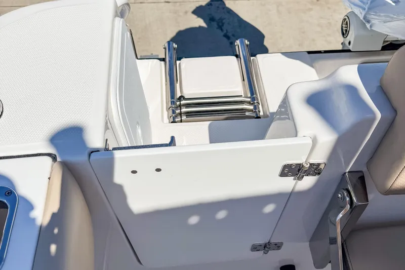 Slide: The Image of Entry area of Edgewater 208CC boat, model year 2025. - 14