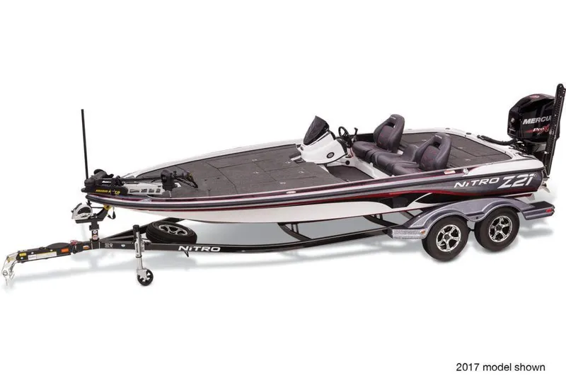 The Image of Manufacturer Provided Image: 2018 Nitro Z21 Pro bass boat with trailer, featuring sleek design and dual seats. - 0