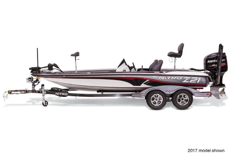Slide: The Image of Manufacturer Provided Image: 2018 Nitro Z21 Pro bass boat with trailer, side view. - 3