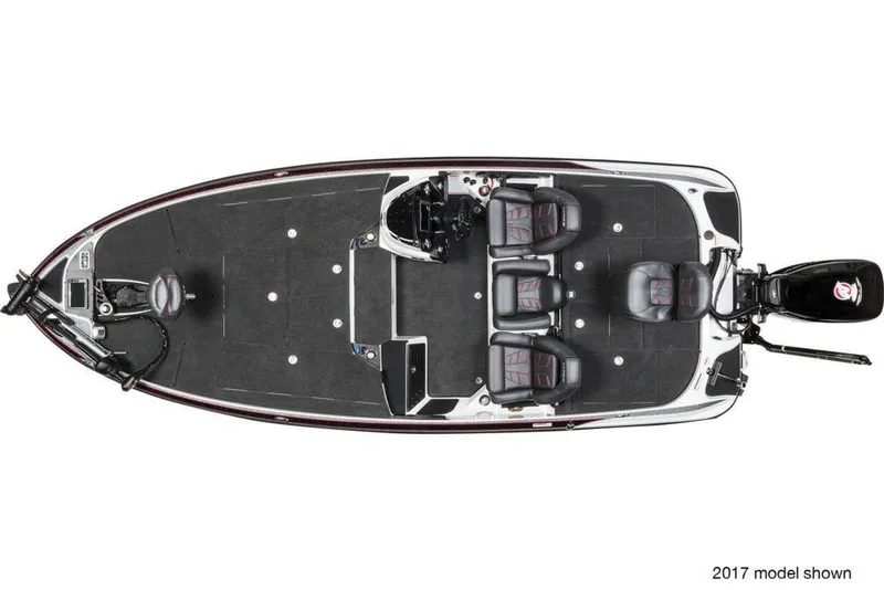 Slide: The Image of Manufacturer Provided Image: Top view of a 2018 Nitro Z21 Pro fishing boat with seating and equipment layout. - 6