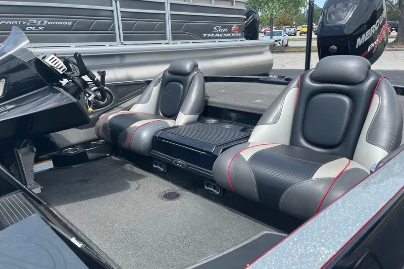 Slide: The Image of 2017 Ranger Z518 Cup-Equipped boat interior with dual seats and steering console. - 3