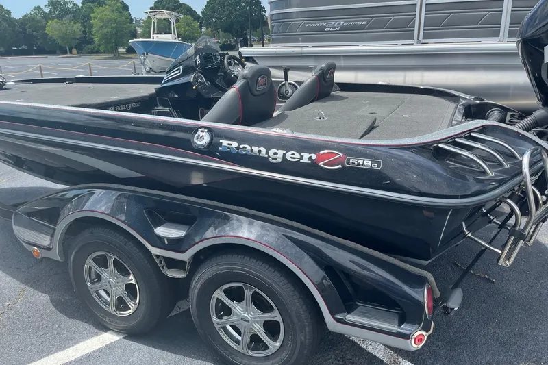Slide: The Image of 2017 Ranger Z518 Cup-Equipped boat on trailer, parked outdoors. - 4