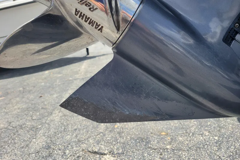 Slide: The Image of Close-up of a Yamaha boat propeller on a 2019 Key West 219 FS. - 2