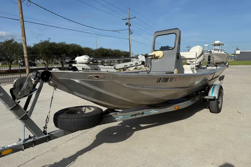 Slide: The Image of 2005 Scully 18 cc boat on trailer with MotorGuide trolling motor. - 4
