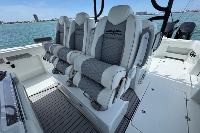 Slide: The Image of Luxurious seating on 2025 Invincible 40 Catamaran, featuring sleek design and premium materials. - 27