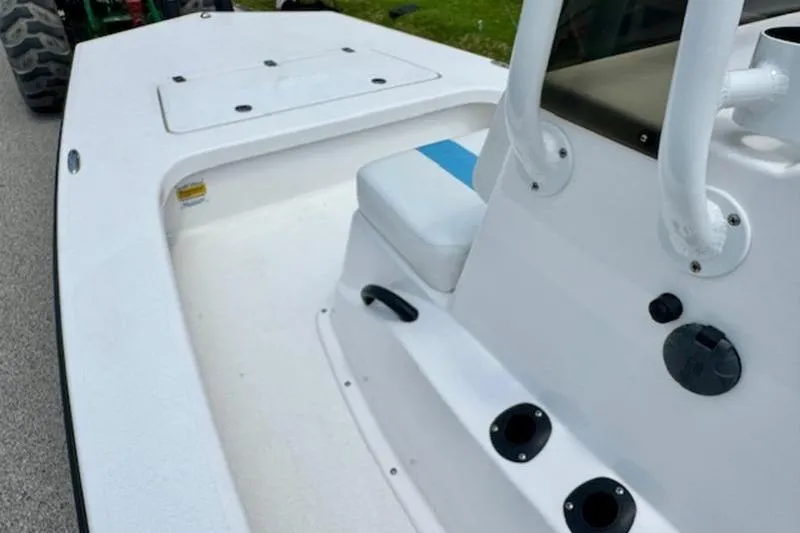 Slide: The Image of 2024 Majek 18 M2 boat interior with seating and storage compartments. - 10