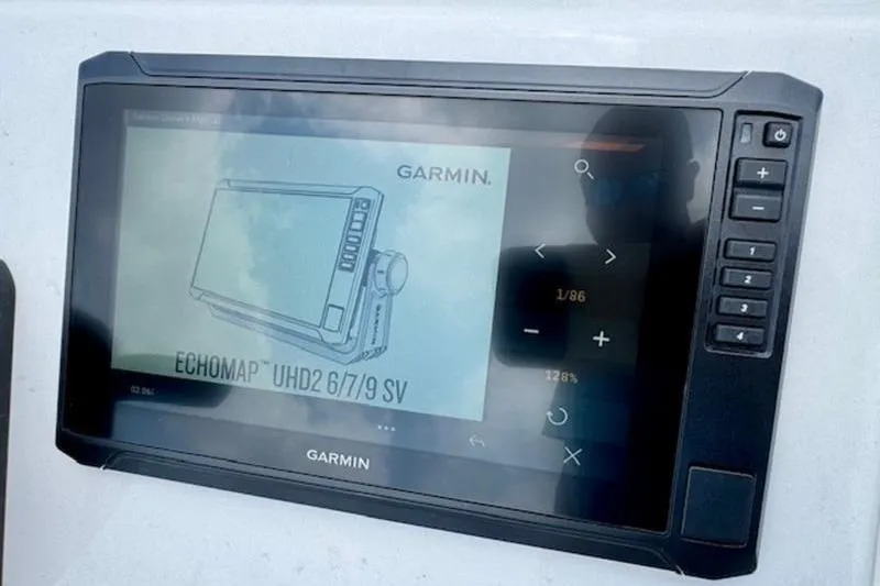 Slide: The Image of Garmin ECHOMAP UHD2 display on 2024 Majek 18 M2 boat dashboard. - 14