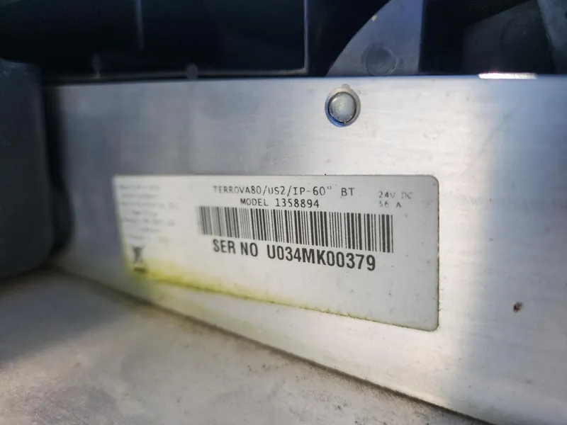 Slide: The Image of Close-up of a serial number label on a 2020 Crestliner 1650 Fish Hawk SE SC. - 23