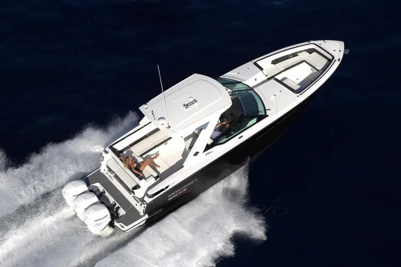 The Image of Manufacturer Provided Image: 2025 Monterey 385SS Super Sport boat cruising on open water. - 0