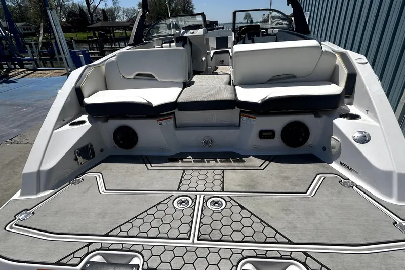 Slide: The Image of 2017 Scarab 255 H.O. Impulse boat interior with seating and modern design elements. - 5