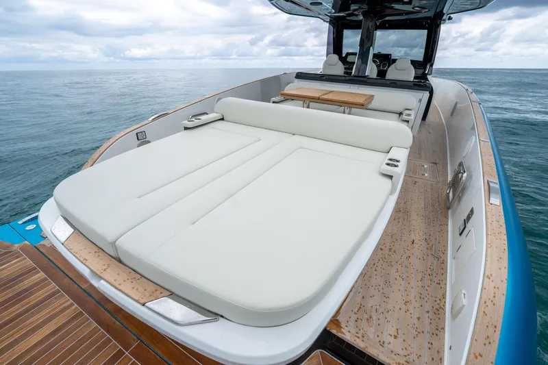 Slide: The Image of Luxurious 2026 Solaris Power 44 Sport Turismo yacht with spacious sunbed and sleek design. - 27
