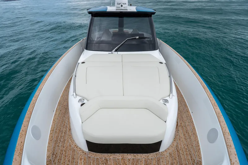 Slide: The Image of 2026 Solaris Power 44 Sport Turismo yacht with sleek design on open water. - 28