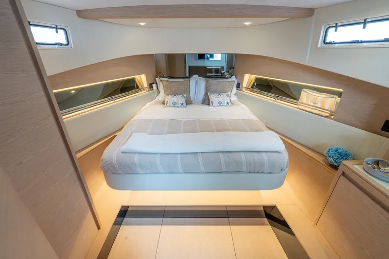 Slide: The Image of Luxurious interior of 2026 Solaris Power 44 Sport Turismo yacht bedroom. - 32