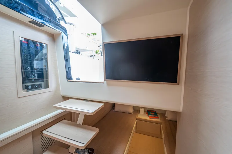 Slide: The Image of Interior of 2026 Solaris Power 44 Sport Turismo yacht with modern seating and sleek design. - 33