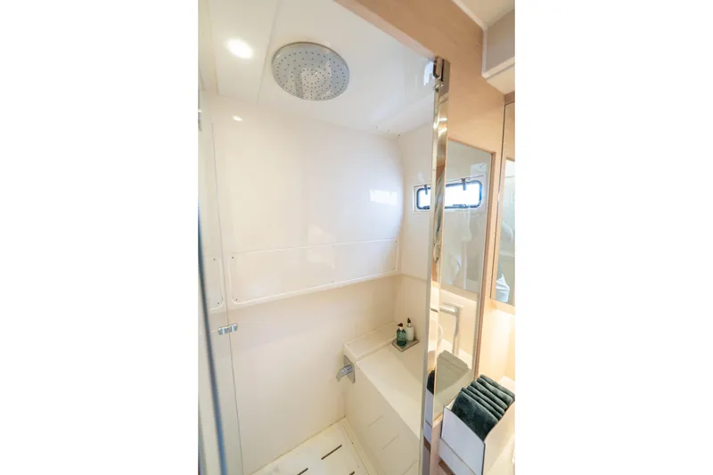 Slide: The Image of Luxurious bathroom interior of 2026 Solaris Power 44 Sport Turismo yacht. - 37